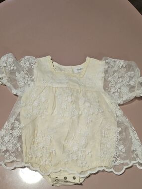 reasures Cream Lace Baby Girl Top